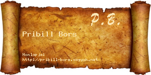 Pribill Bors névjegykártya